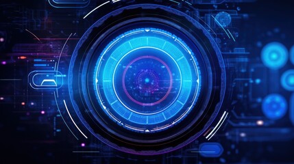 Fototapeta premium futuristic circle with abstract Style on blue background. Abstract background.AI generated image