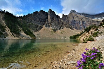 Lake Agnes - a small mountain lake in the Banff National Park, approximately 3.5 km (one-way)...