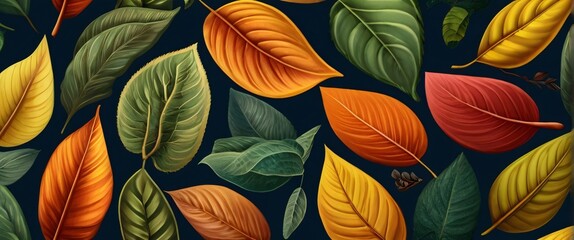 unique and visually stunning seamless pattern of leaves, with a range of styles and variations to choose from
