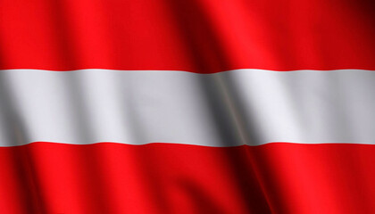 Fototapeta premium Austria flag with folds
