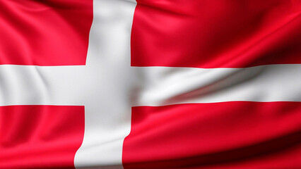 Fototapeta premium Flag of Denmark with folds