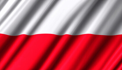 Obraz premium Flag of Poland with folds