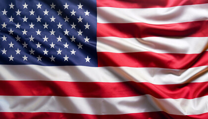 flag of the United States of America with pleats with visible sa