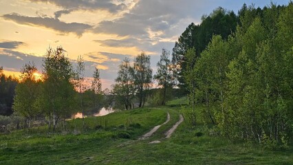 sunset in the mountains