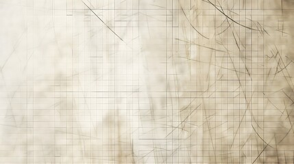 Abstract beige background with delicate grid lines and subtle scratches reminiscent of a vintage...