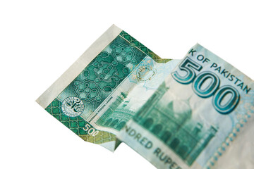 500 Pakistanis Currency Isolated in white transparent background . Pakistanis currency PNG. PNG currency  