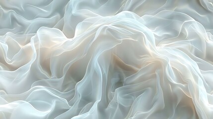 Abstract image of soft, flowing fabric textures in pastel colors creating a serene, silky background. 