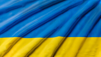 Fototapeta premium Flag of Ukraine with folds