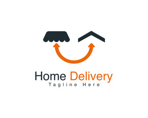 Online shopping, Delivery service, Shop to Home delivery logo. 