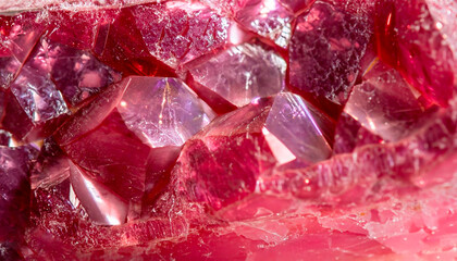 Fototapeta premium macro photo of ruby texture with crystal structure
