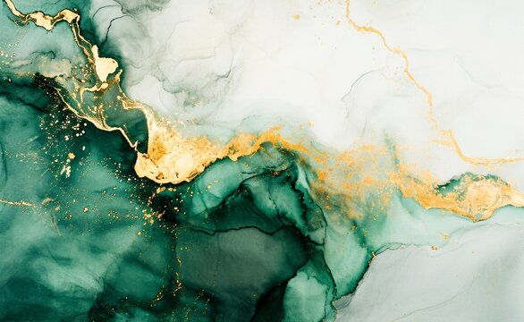 Close-up of green and gold marble.abstract background