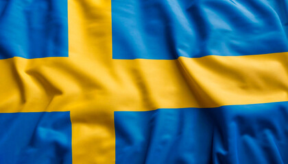 Swedish flag with folds