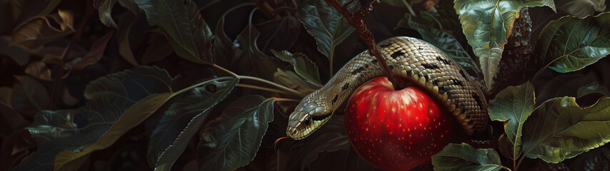 Fototapeta premium visualization of the original sin, created with generative AI technology