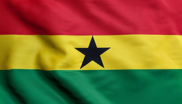 folded flag of Ghana with visible satin texture
