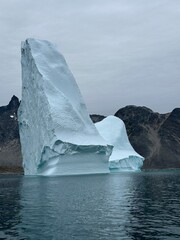 arctic icebergs on ocean in Greenland