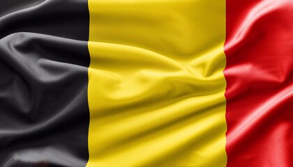 Belgium flag with juicy colors_with pleats with visible satin texture