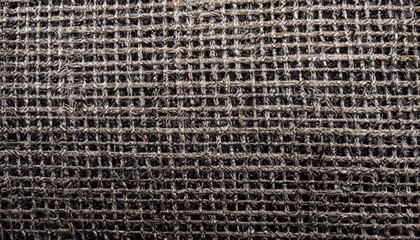macro photo of old burlap black with canvas texture