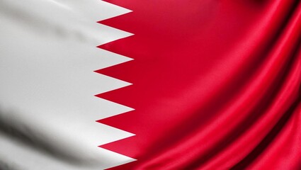 folded flag of Bahrain with visible satin texture