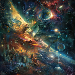 Galactic Dreams Phantasmagoria in Cosmic Canva