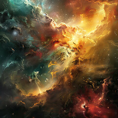 Galactic Dreams Phantasmagoria in Cosmic Canva - obrazy, fototapety, plakaty