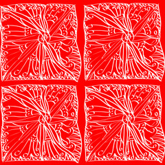 Handdrawn Designs Red and White