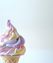 soft ice cream in pastel shades in a cone