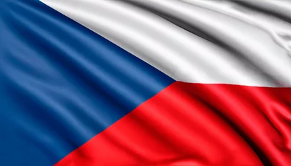 Fotobehang Flag of the Czech Republic with folds © Віталій Рудь
