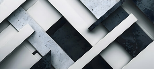 An image featuring a sleek, modern geometric design with overlapping rectangles and sharp angles in...