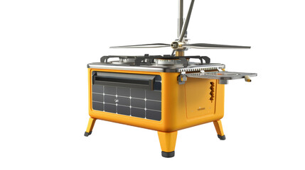 Portable Outdoor Solar-Powered Cooking Stove on transparent background