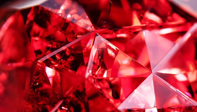 macro photo of red diamond texture with crystal structure