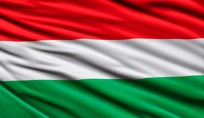 Hungary flag with folds