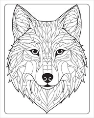 Wolf Coloring Pages, Wolf illustration, wolf art, Black and white