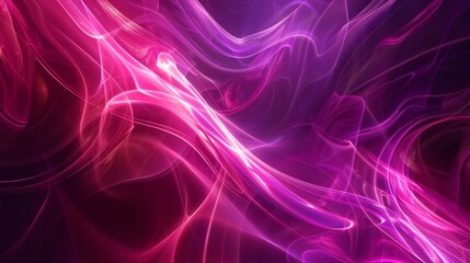 Abstract pink and purple neon light waves background
