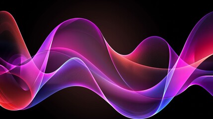 Mesmerizing colorful waves on dark background - abstract art wallpaper
