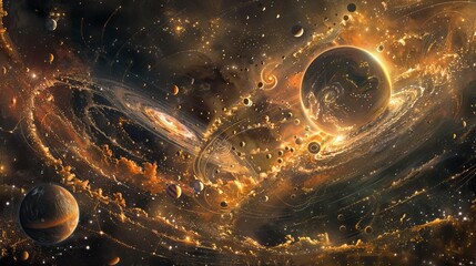 The Dance of the Solar System: A Celestial Canvas of Orbits and Planets - Powered by Adobe