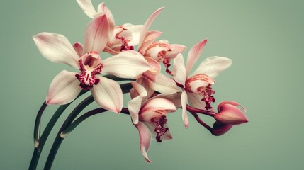 Elegant orchid flowers with delicate pink petals and intricate details