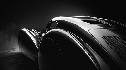 The Curves of Perfection: A sensuous study of a car's aerodynamic design, showcasing the graceful lines and angles that define its form.