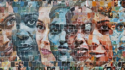 Global Mosaic: A Vibrant Composite of Faces Spanning Continents