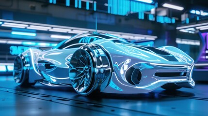 Modern futuristic automatic electric sports car
