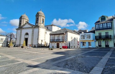 Plaza de Santa María en Vilalba, Galicia