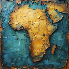 African Landscape Illustration - Bold Blue and Earthy Tones