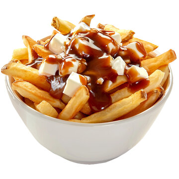 Poutine, transparent background, isolated image, generative AI