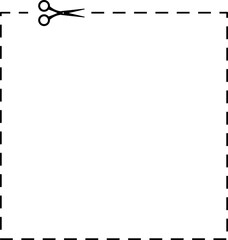 Scissors cut dotted line wavy shape