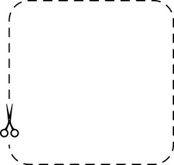 Scissors cut dotted line wavy shape