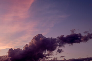 evening sky with black cloud