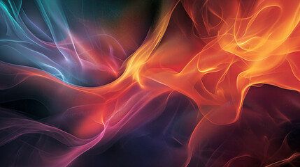 Organic fusion of color and light in an abstract flow