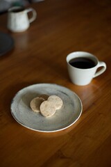 コーヒーとおやつのクッキー