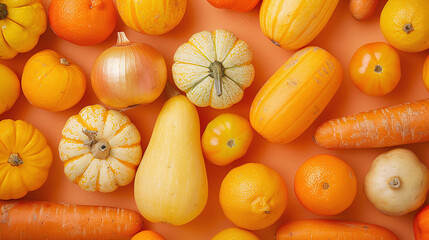 Bright Harvest Orange and Yellow Vegetables Fresh Healthy Eating