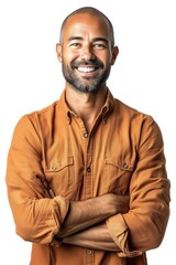 Obraz premium Overjoyed Male Model Happy Portrait of a Person, White Background Studio Photo of Cheerful People Showing Emotion, Hair Fashion Clothing Man Model