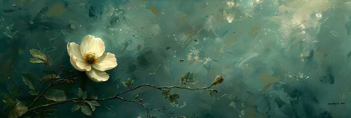 Whimsical Wildflower Illustration on Watercolor Background with Intricate Details